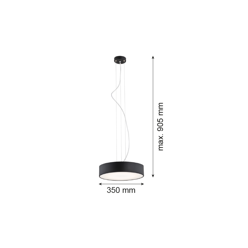 Argon 3350 - Lustr DARLING 1xLED/30W/230V pr. 40 cm černá