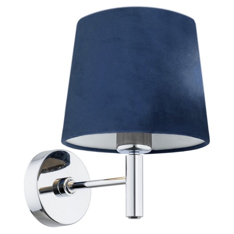 Argon 3908 - Nástěnná lampa BOLZANO 1xE27/15W/230V modrá/lesklý chrom