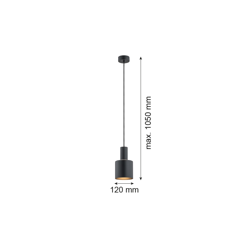Argon 4219 - Lustr na lanku SINES 1xE27/15W/230V pr. 12 cm černá