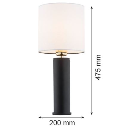 Argon 4233 - Stolní lampa ALMADA 1xE27/15W/230V černá/bílá