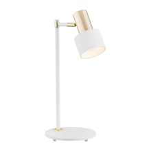 Argon 4256 - Stolní lampa DORIA 1xE27/15W/230V bílá/mosaz