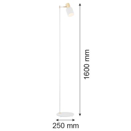 Argon 4258 - Stojací lampa DORIA 1xE27/15W/230V bílá/mosaz