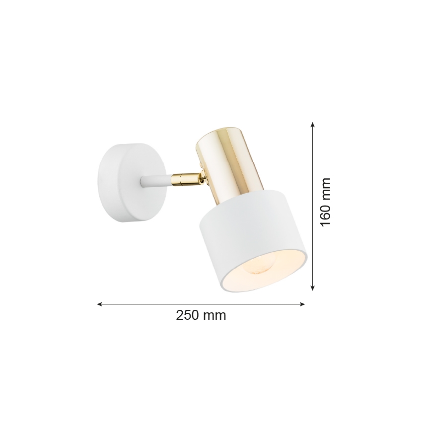 Argon 4264 - Nástěnné bodové svítidlo DORIA 1xE27/15W/230V bílá/mosaz