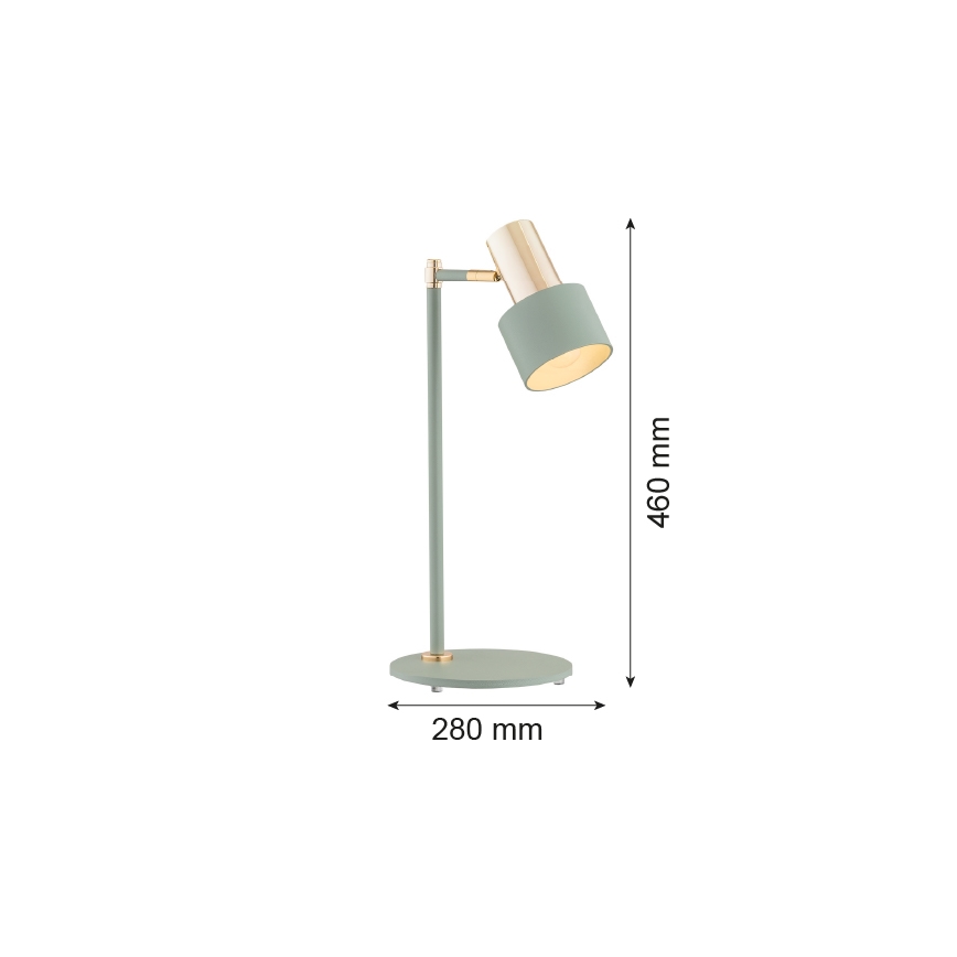 Argon 4276 - Stolní lampa DORIA 1xE27/15W/230V zelená/mosaz