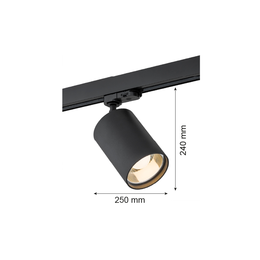 Argon 4306 - Bodové svítidlo do lištového systému BERGEN 1xE27/15W/230V černá