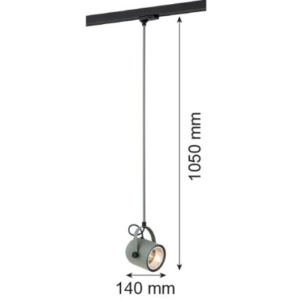 Argon 4313 - Lustr do lištového systému NET 1xE27/15W/230V zelená