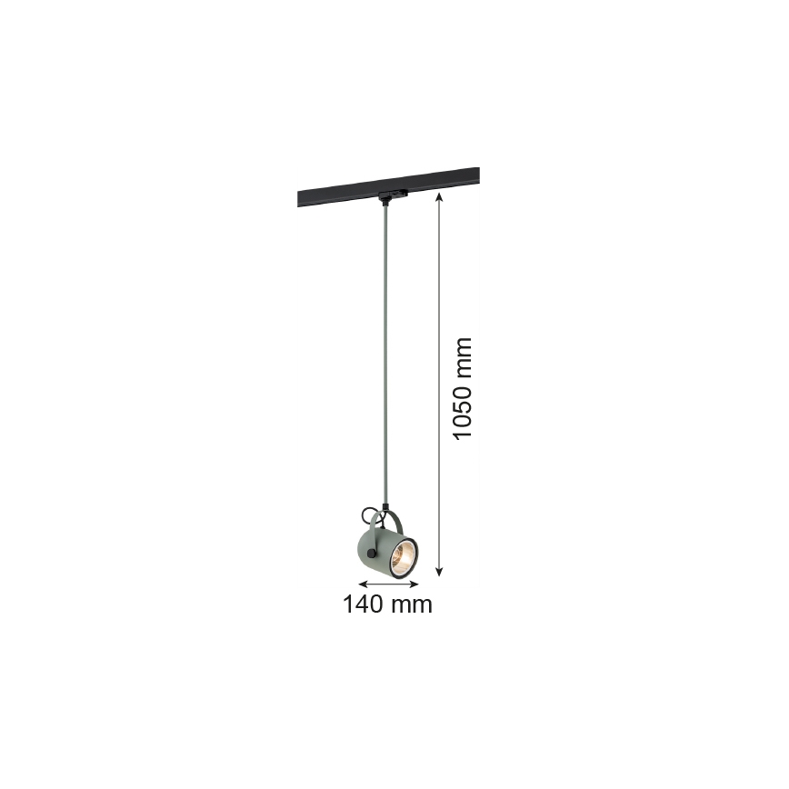 Argon 4313 - Lustr do lištového systému NET 1xE27/15W/230V zelená