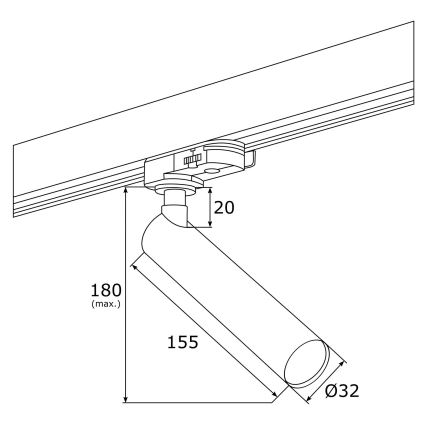 Argon 4355 - LED Bodové svítidlo do lištového systému ELBRUS LED/4,5W/230V černá