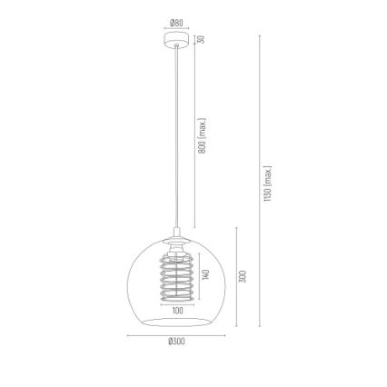 Argon 4673 - Lustr na lanku DOVER 1xE27/15W/230V