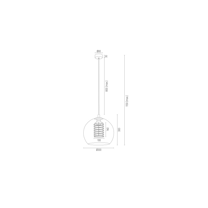Argon 4673 - Lustr na lanku DOVER 1xE27/15W/230V