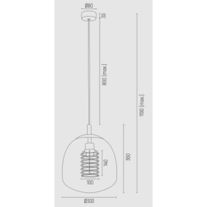 Argon 4677 - Lustr na lanku GLEN 1xE27/15W/230V
