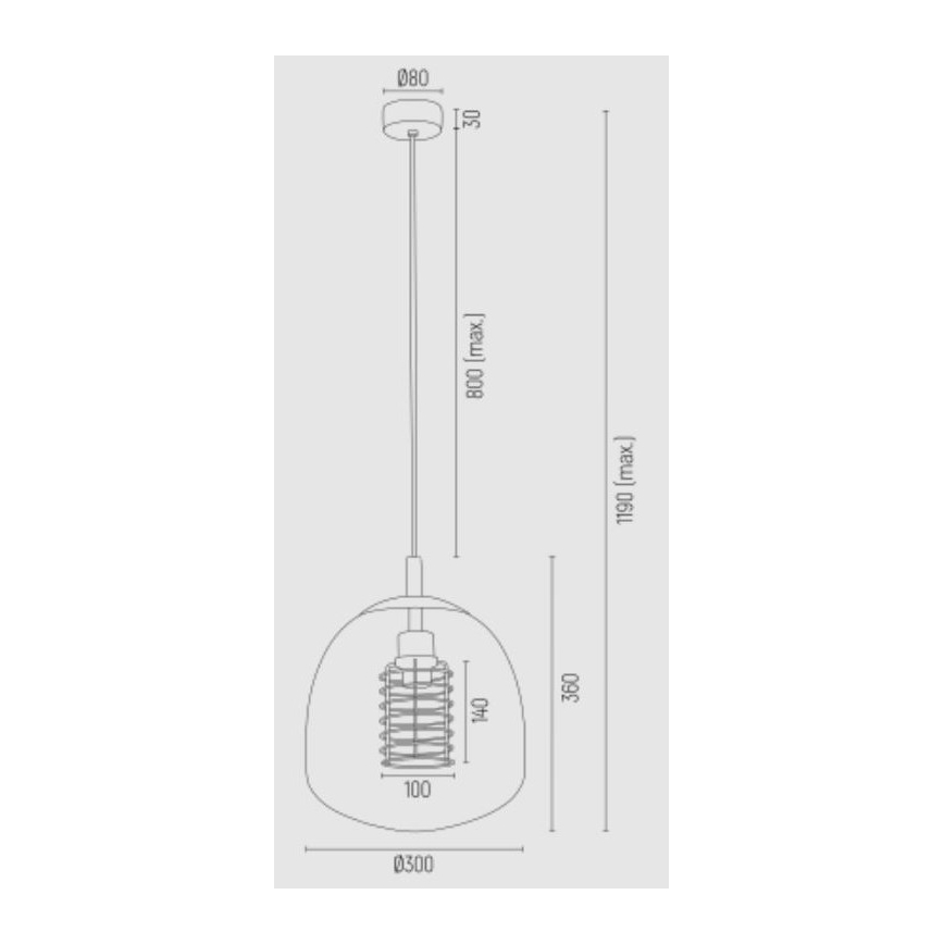 Argon 4677 - Lustr na lanku GLEN 1xE27/15W/230V