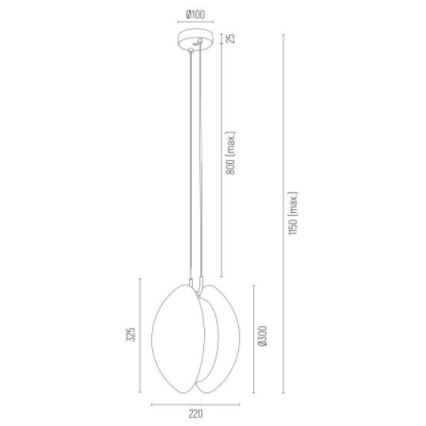 Argon 4679 - Lustr na lanku BUFFALO 1xE27/15W/230V mosaz