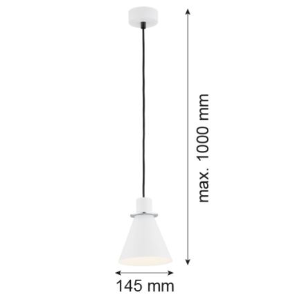 Argon 4681 - Lustr na lanku BEVERLY 1xE27/15W/230V bílá/lesklý chrom
