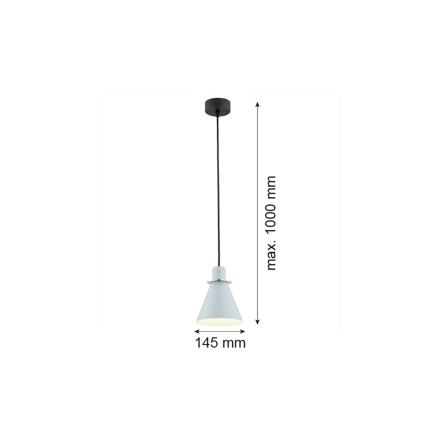 Argon 4683 - Lustr na lanku BEVERLY 1xE27/15W/230V modrá/lesklý chrom
