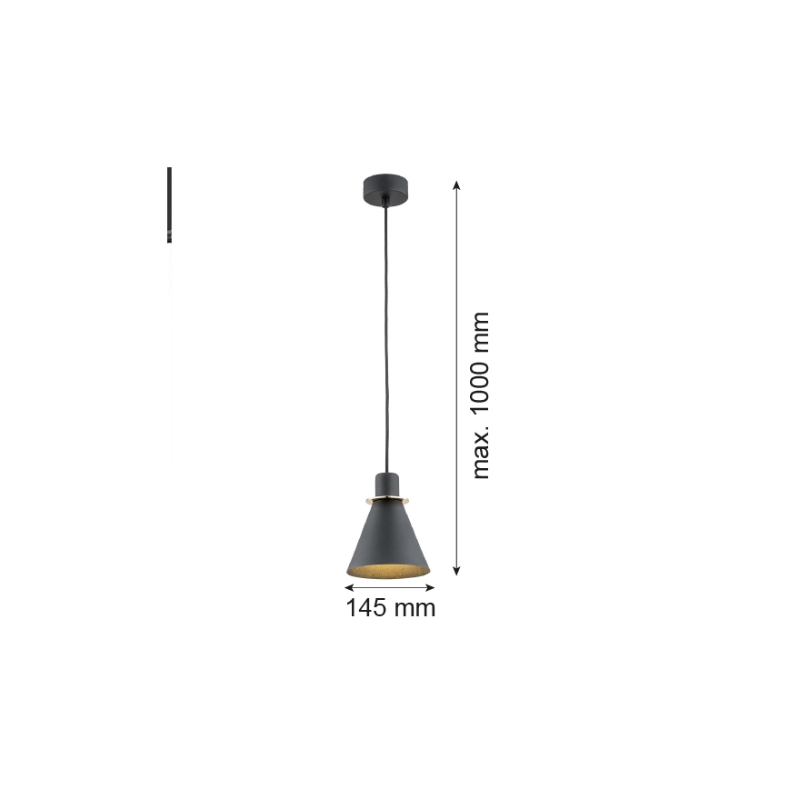 Argon 4687 - Lustr na lanku BEVERLY 1xE27/15W/230V černá/zlatá