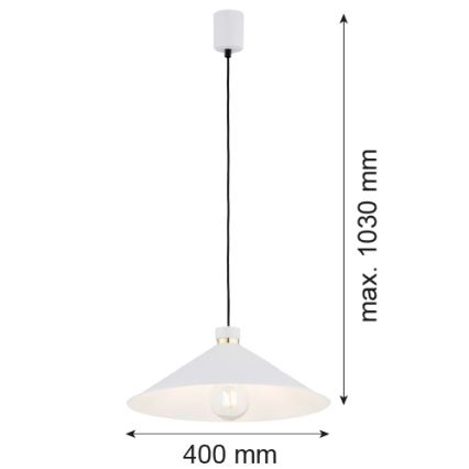 Argon 4693 - Lustr na lanku NASHVILLE 1xE27/15W/230V bílá