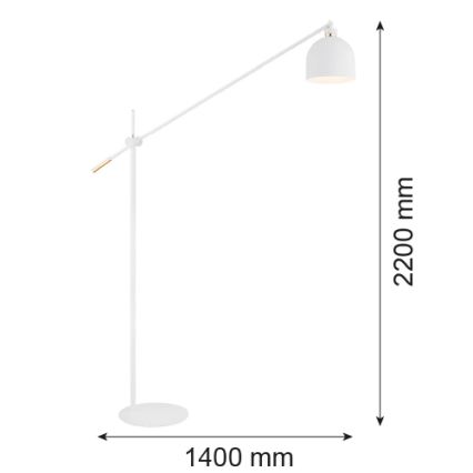 Argon 4734 - Stojací lampa DETROIT 1xE27/15W/230V bílá