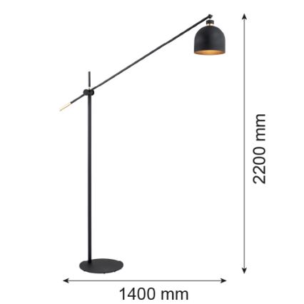 Argon 4735 - Stojací lampa DETROIT 1xE27/15W/230V černá