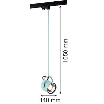 Argon 4748 - Lustr na tyči do lištového systému NET 1xE27/15W/230V modrá