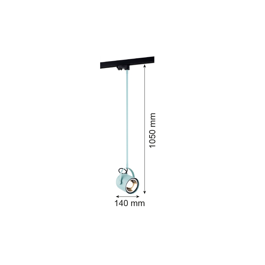 Argon 4748 - Lustr na tyči do lištového systému NET 1xE27/15W/230V modrá