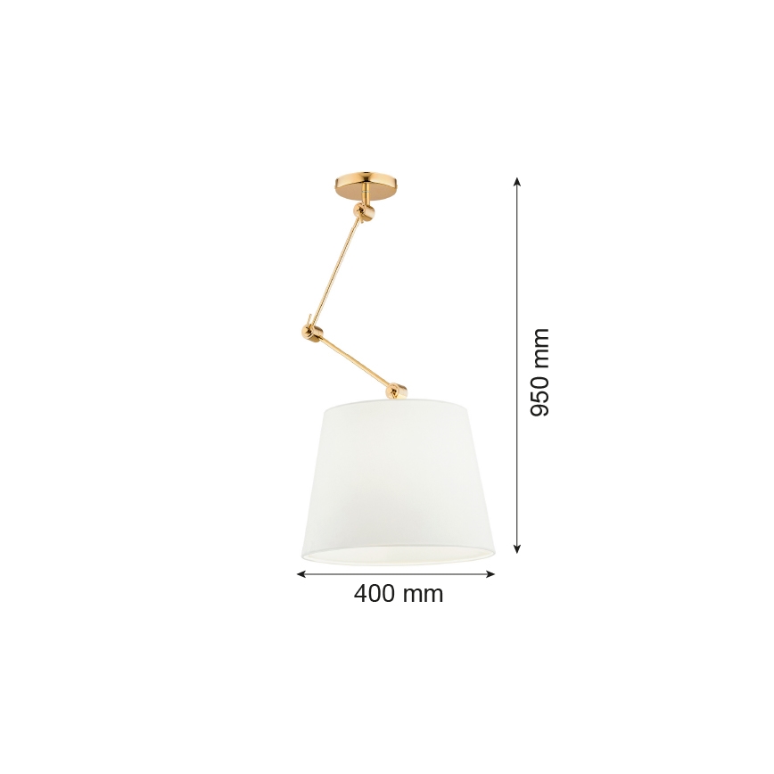Argon 4895 - Lustr na tyči ZAKYNTOS PLUS 1xE27/15W/230V bílá/zlatá