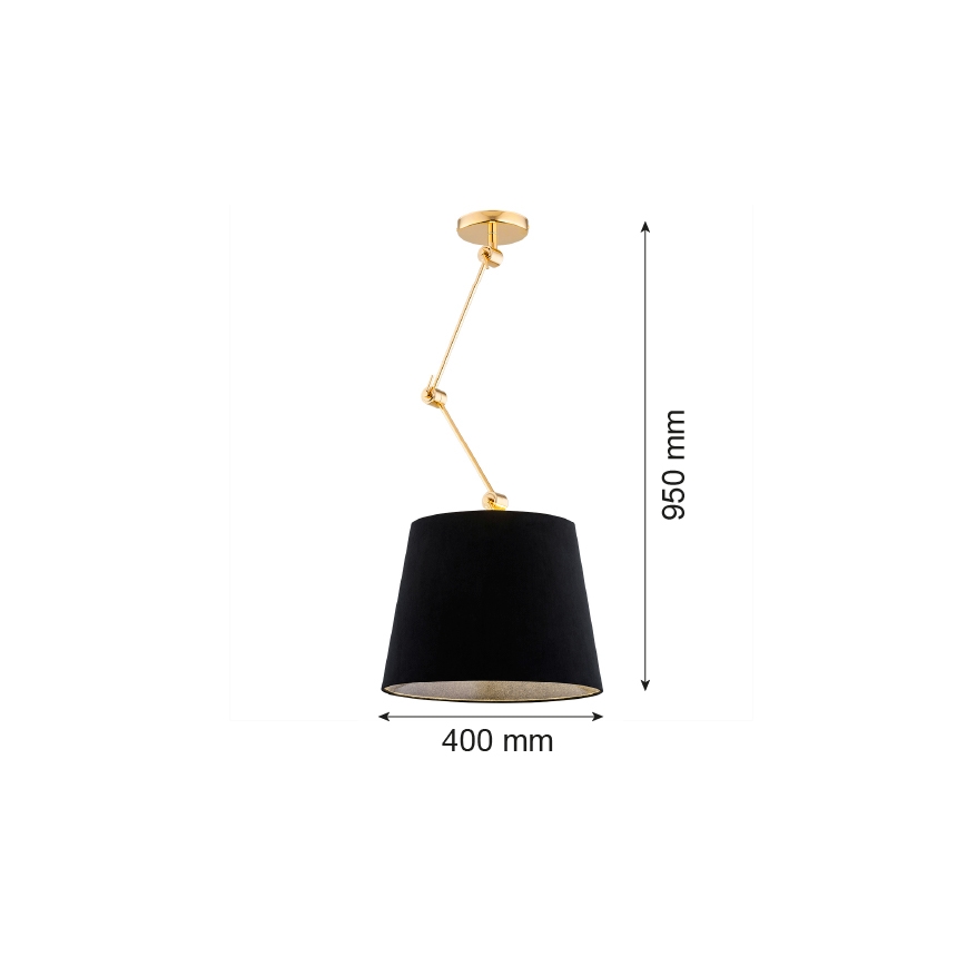 Argon 4896 - Lustr na tyči ZAKYNTOS PLUS 1xE27/15W/230V černá/zlatá