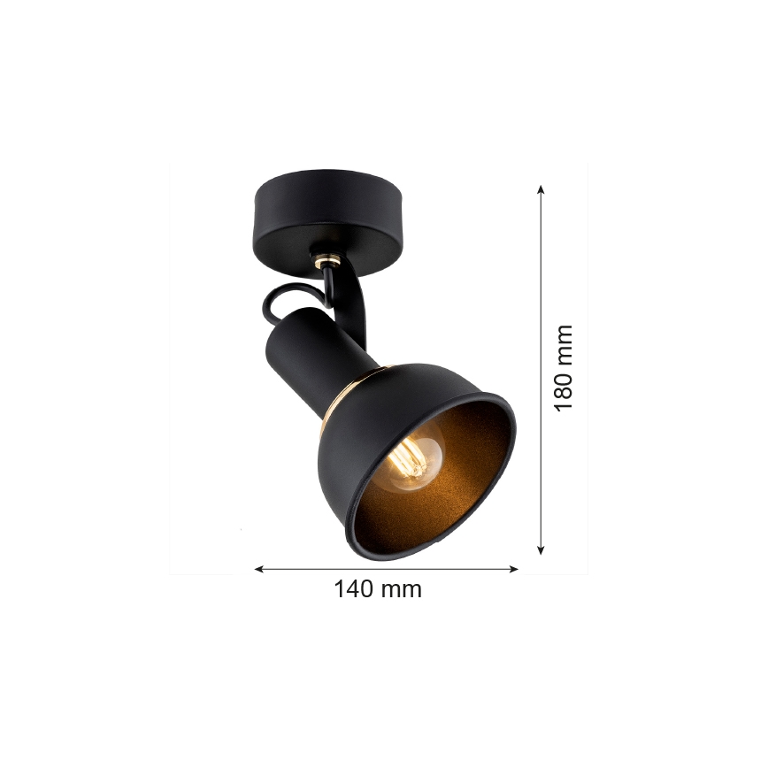 Argon 4900 - Bodové svítidlo TWIST 1xE14/7W/230V černá/zlatá