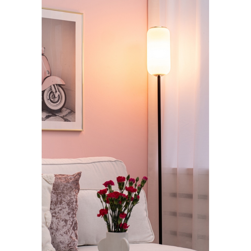 Argon 4995 - Stojací lampa VALIANO 1xE27/15W/230V černá/bílá/zlatá