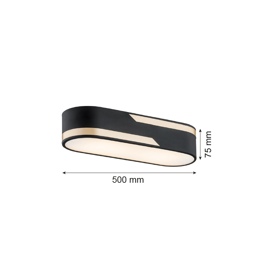 Argon 6001 - Stropní svítidlo TONI 3xE27/15W/230V černá/zlatá