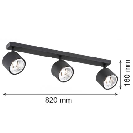 Argon 6101 - Bodové svítidlo CLEVLAND 3xGU10-AR111/12W/230V černá