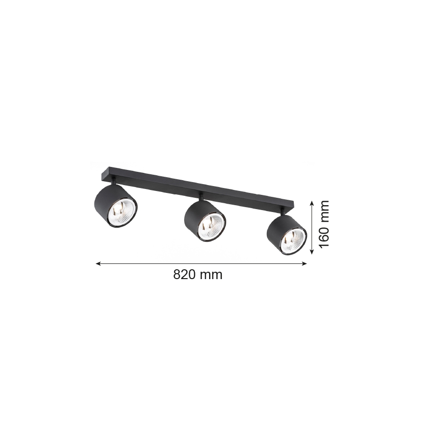 Argon 6101 - Bodové svítidlo CLEVLAND 3xGU10-AR111/12W/230V černá
