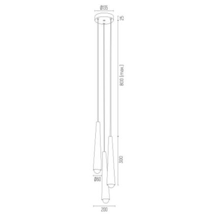 Argon 6102 - Lustr na lanku HOLLYWOOD 3xE14/7W/230V bílá