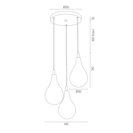 Argon 6105 - Lustr na lanku OAKLAND 3xG9/6W/230V černá