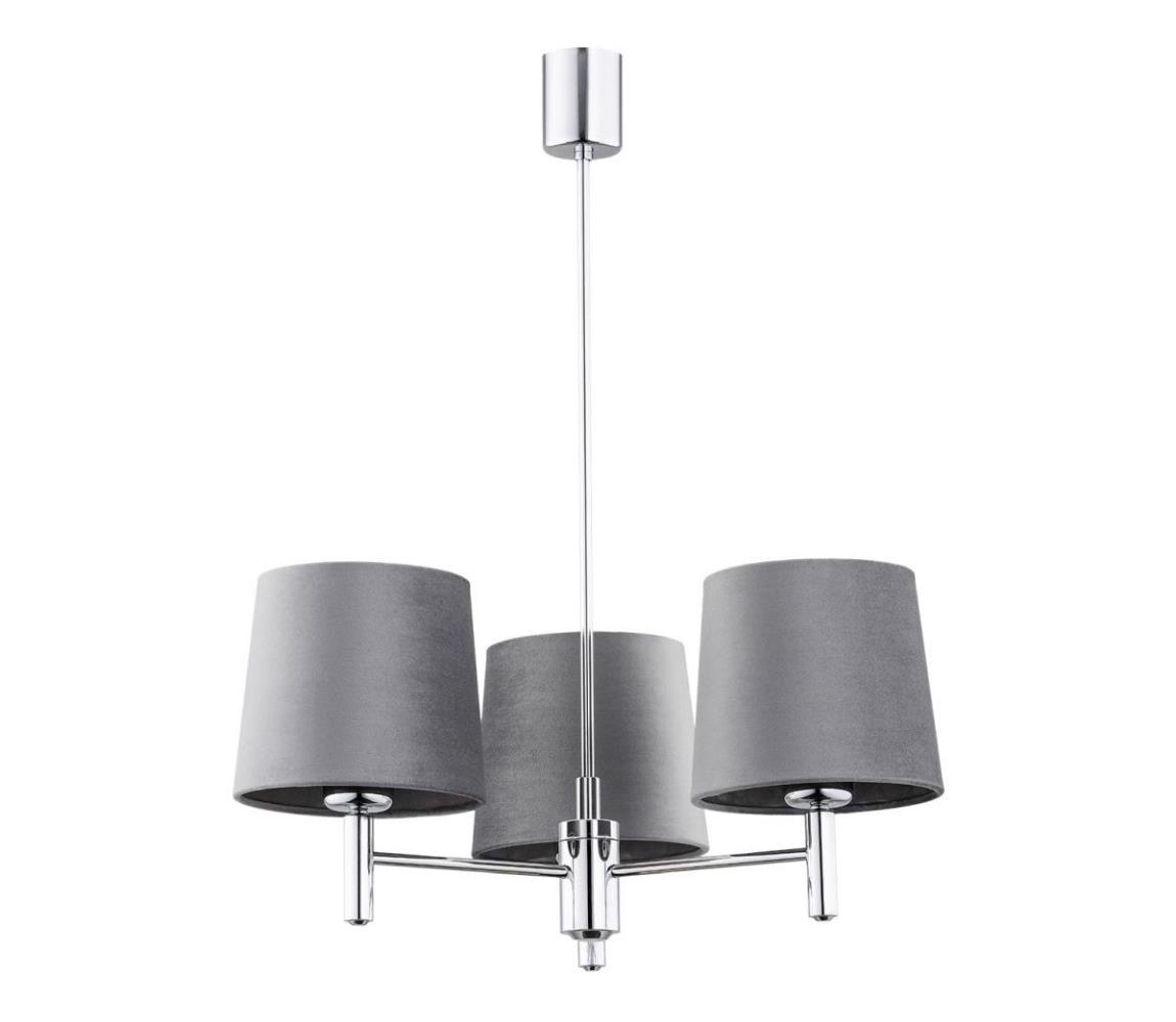 Argon Argon 6107 - Lustr na tyči BOLZANO 3xE27/15W/230V šedá AR6107