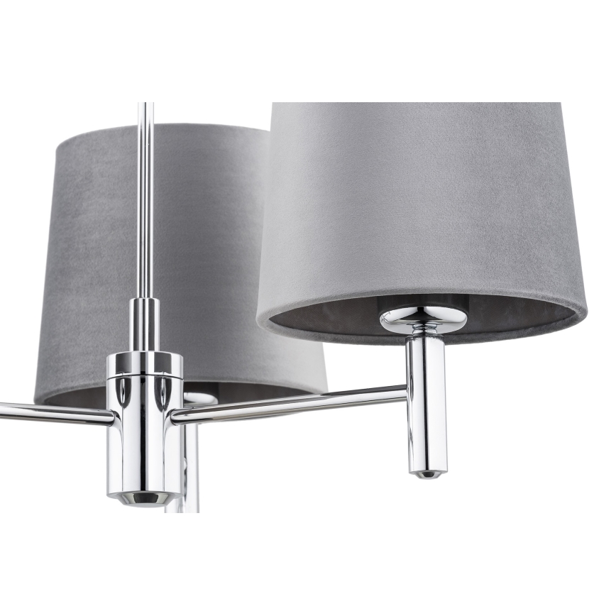 Argon 6107 - Lustr na tyči BOLZANO 3xE27/15W/230V šedá