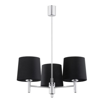Argon 6108 - Lustr na tyči BOLZANO 3xE27/15W/230V černá