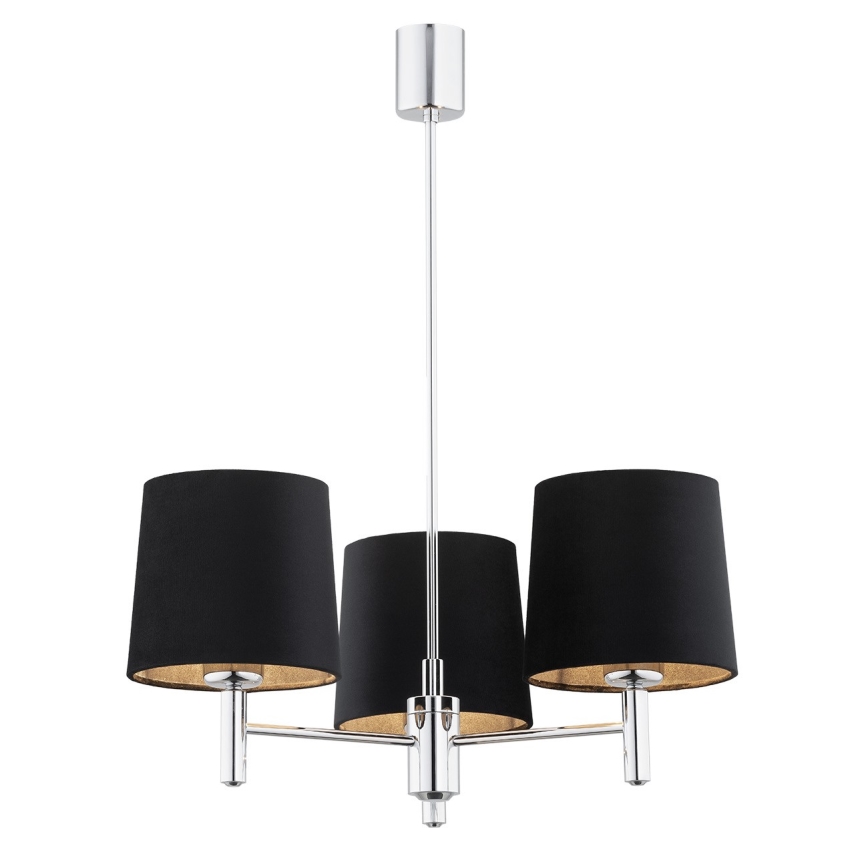 Argon 6108 - Lustr na tyči BOLZANO 3xE27/15W/230V černá