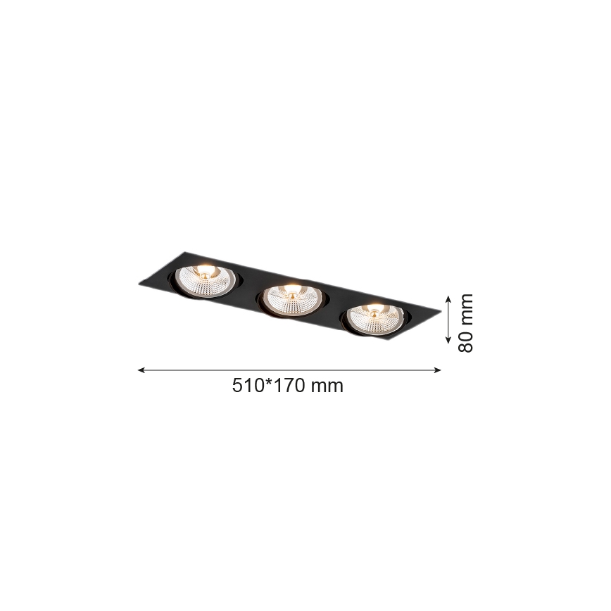 Argon 6116 - Podhledové svítidlo OLIMP 3xGU10-AR111/12W/230V černá