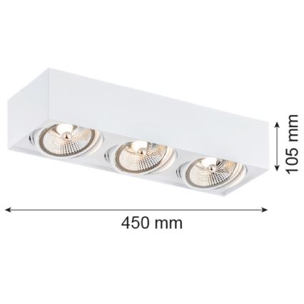 Argon 6117 - Bodové svítidlo RODOS 3xGU10-AR111/12W/230V bílá