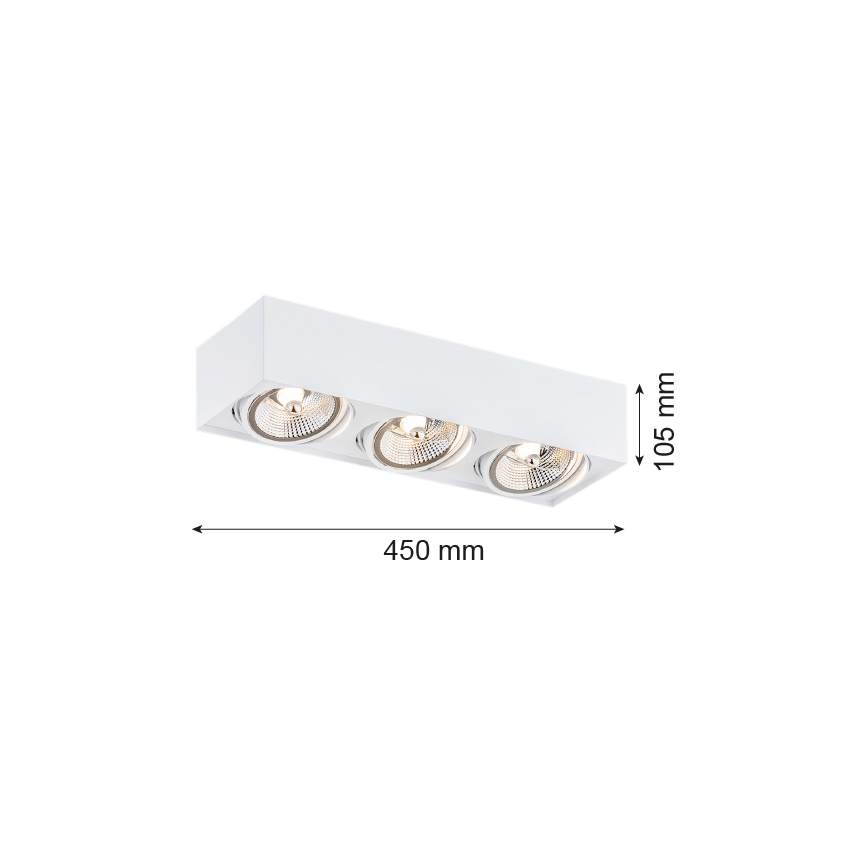Argon 6117 - Bodové svítidlo RODOS 3xGU10-AR111/12W/230V bílá