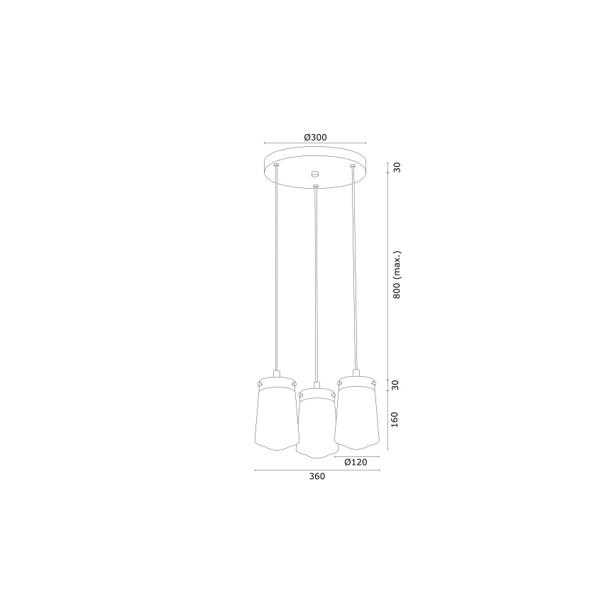 Argon 6164 - Lustr na lanku PASADENA 3xE27/15W/230V zlatá/bílá