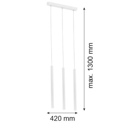Argon 6178 - Lustr na lanku ETNA 3xG9/6W/230V bílá