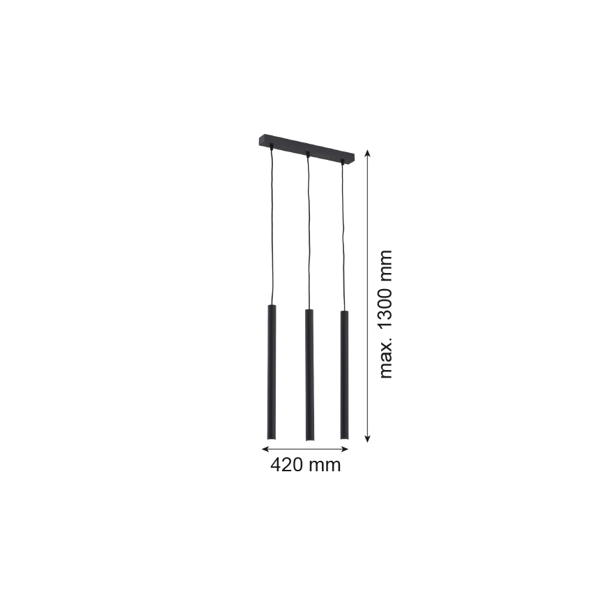 Argon 6179 - Lustr na lanku ETNA 3xG9/6W/230V černá