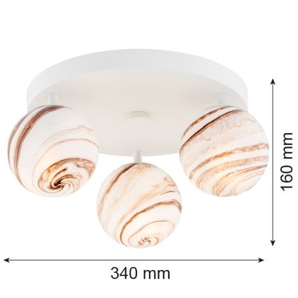 Argon 6291 - Stropní svítidlo FABIO 3xE14/7W/230V alabastr bílá