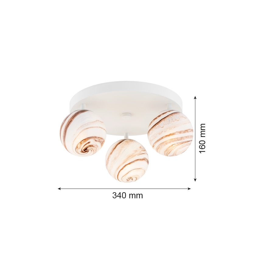 Argon 6291 - Stropní svítidlo FABIO 3xE14/7W/230V alabastr bílá