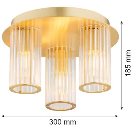 Argon 6304 - Stropní svítidlo HAMPTON 3xE14/7W/230V zlatá