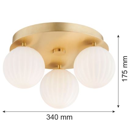 Argon 6305 - Stropní svítidlo PALOMA 3xE14/7W/230V zlatá/bílá
