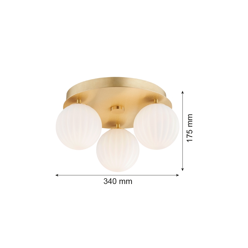 Argon 6305 - Stropní svítidlo PALOMA 3xE14/7W/230V zlatá/bílá