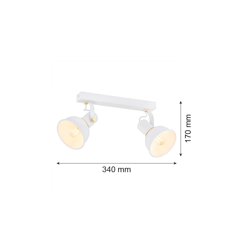 Argon 7036 - Bodové svítidlo TWIST 2xE14/7W/230V bílá/zlatá